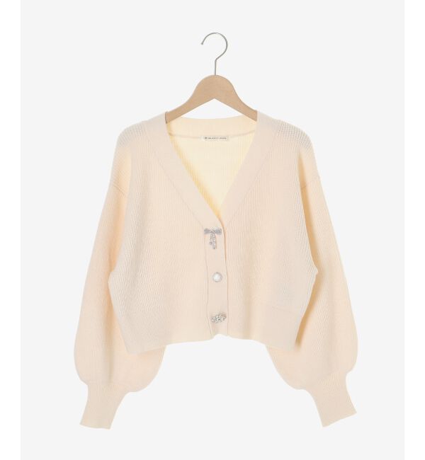  「キラキラモチーフビジューボタンカーデ」|カーディガン|