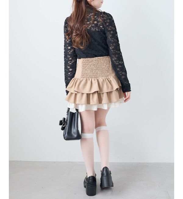  「レースハイネックトップス」|Tシャツ・カットソー|
