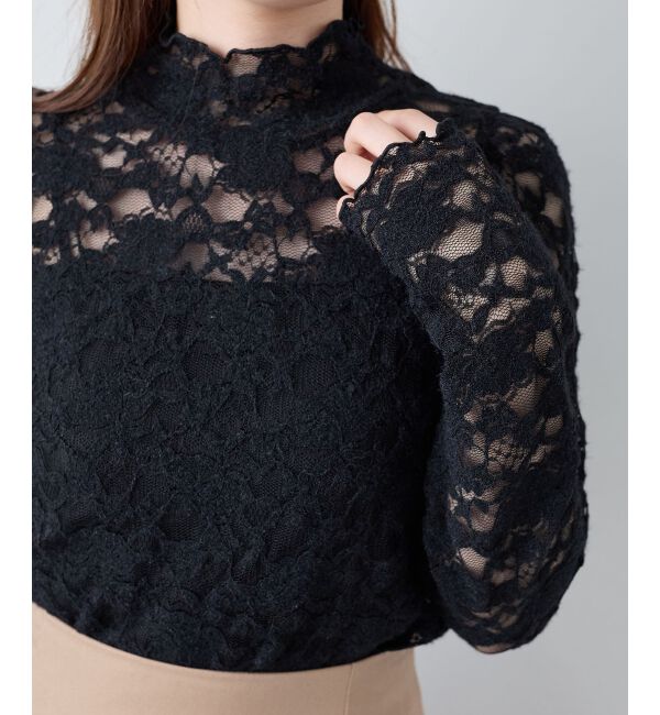  「レースハイネックトップス」|Tシャツ・カットソー|