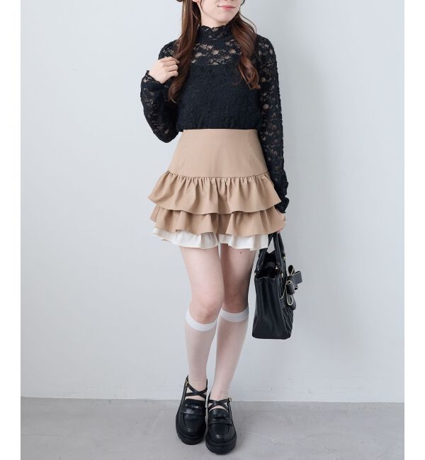  「レースハイネックトップス」|Tシャツ・カットソー|