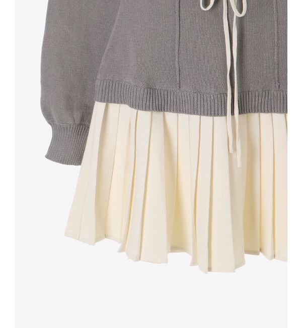  「レイヤードライクプリーツニットワンピ」|ワンピース|