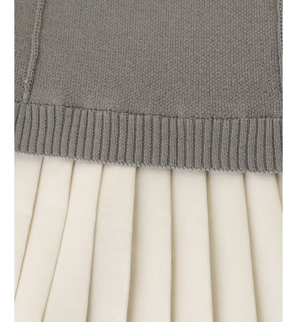  「レイヤードライクプリーツニットワンピ」|ワンピース|