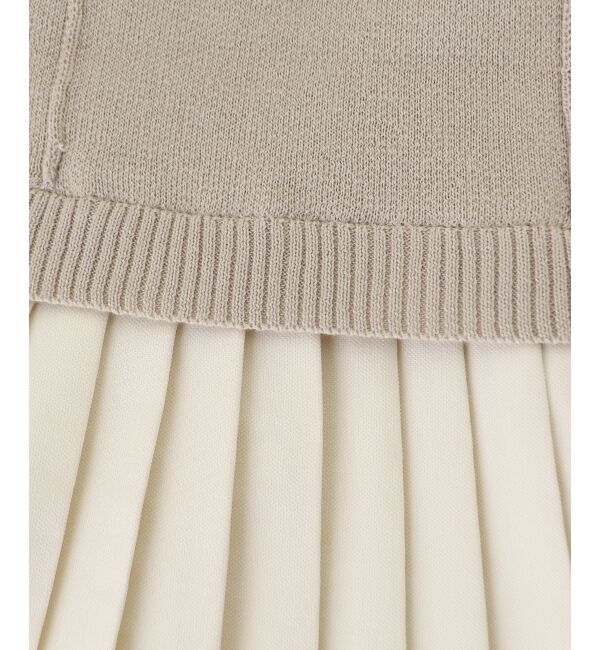  「レイヤードライクプリーツニットワンピ」|ワンピース|