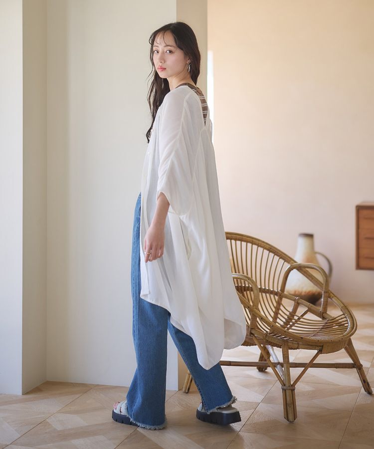 earth music&ecology「レーヨンビッグシャツチュニック」|チュニック|