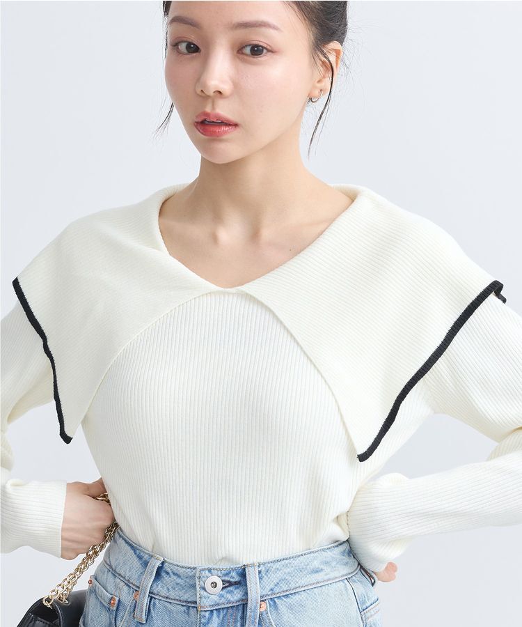 earth music&ecology「ビックカラーオフショルニットプルオーバー」|ニット・セーター|