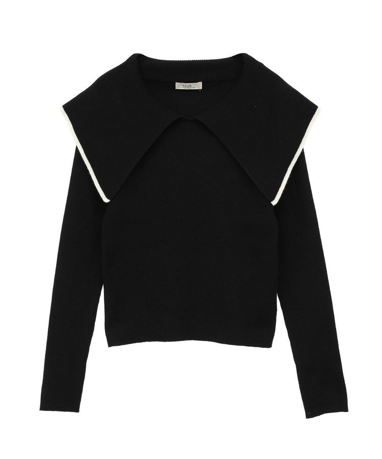 earth music&ecology「ビックカラーオフショルニットプルオーバー」|ニット・セーター|Black