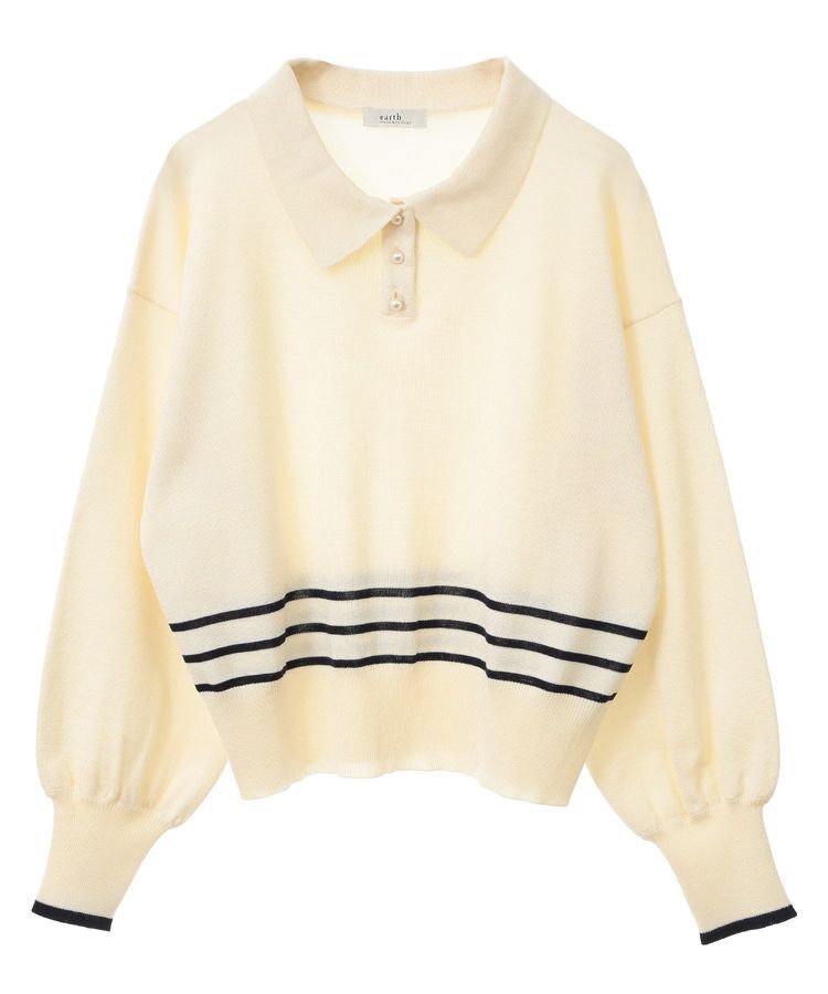 earth music&ecology「パールボタンニットプルオーバー」|ニット・セーター|