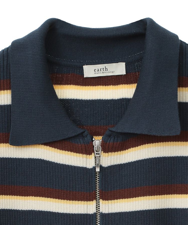 earth music&ecology「Wジップリブカーディガン」|カーディガン|