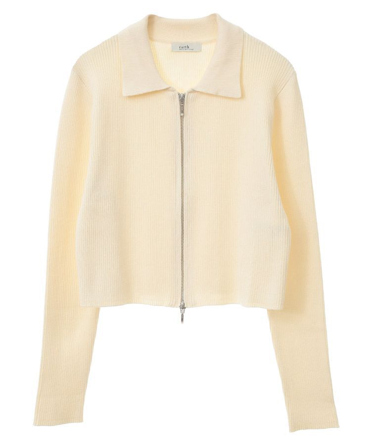 earth music&ecology「Wジップリブカーディガン」|カーディガン|