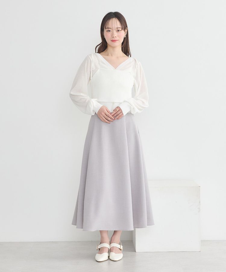 earth music&ecology「シアーラメVネックカーディガン」|カーディガン|