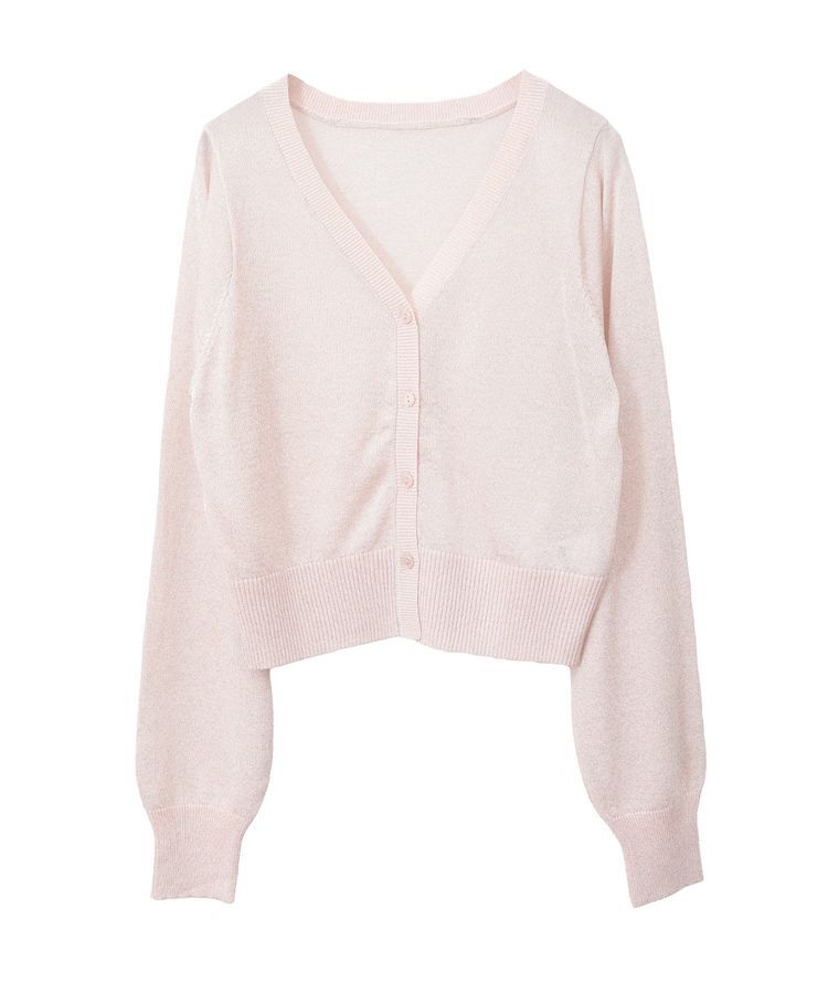 earth music&ecology「シアーラメVネックカーディガン」|カーディガン|