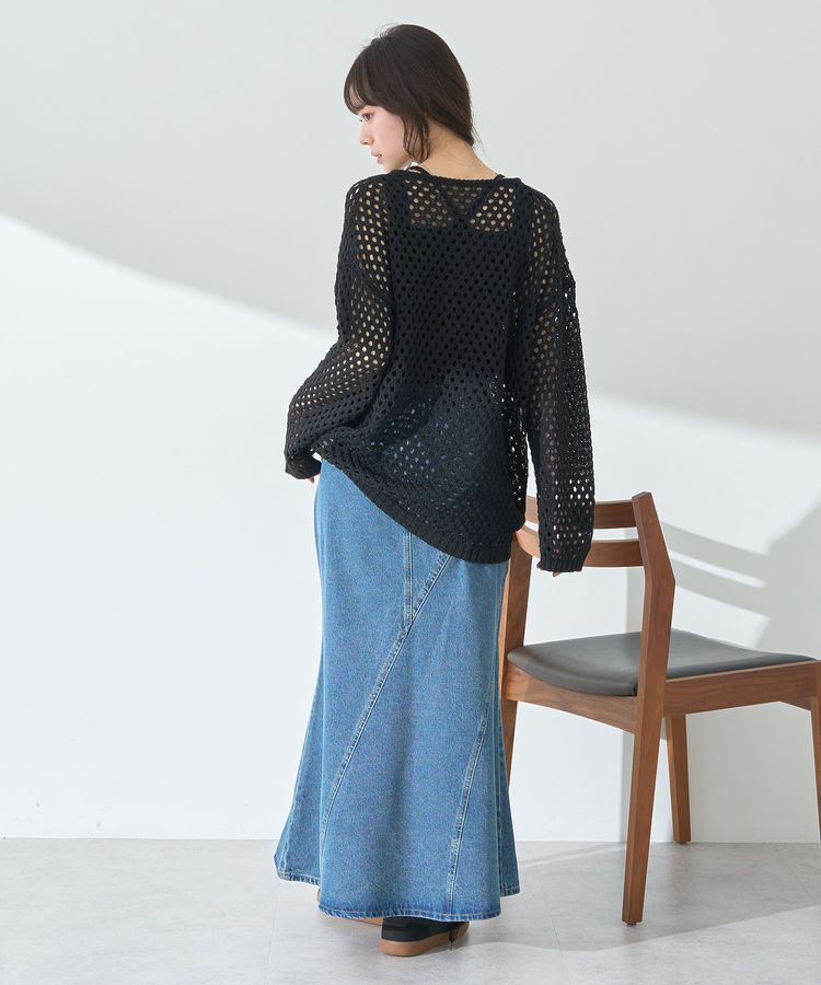 earth music&ecology「カラーメッシュプルオーバー」|チュニック|