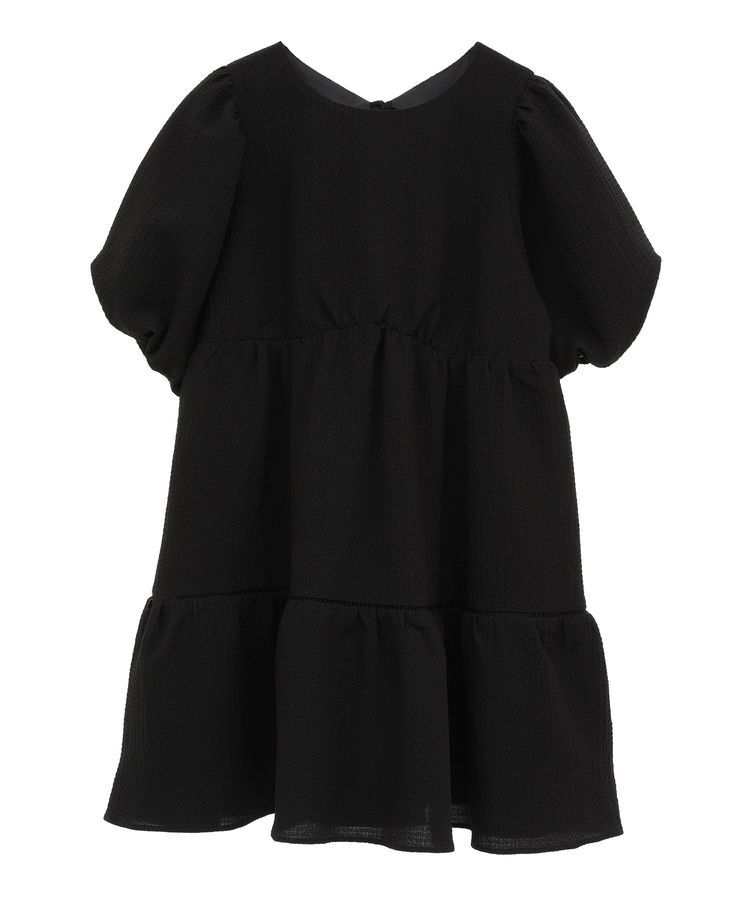 earth music&ecology「バックリボンパフスリーブミニワンピース」|ワンピース|