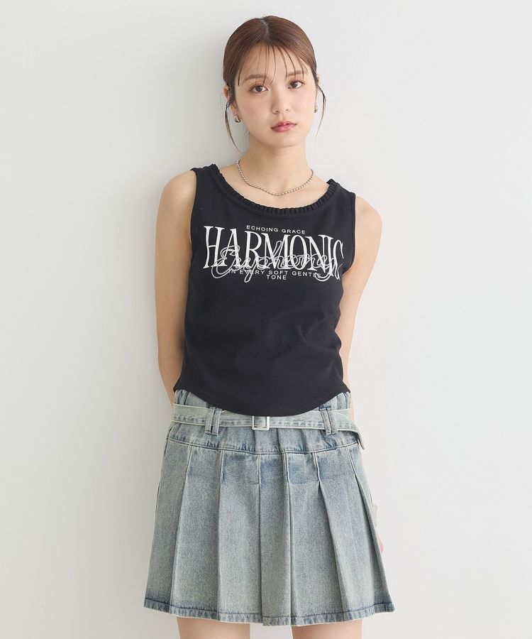 earth music&ecology「フリルロゴノースリーブプルオーバー」|キャミソール|