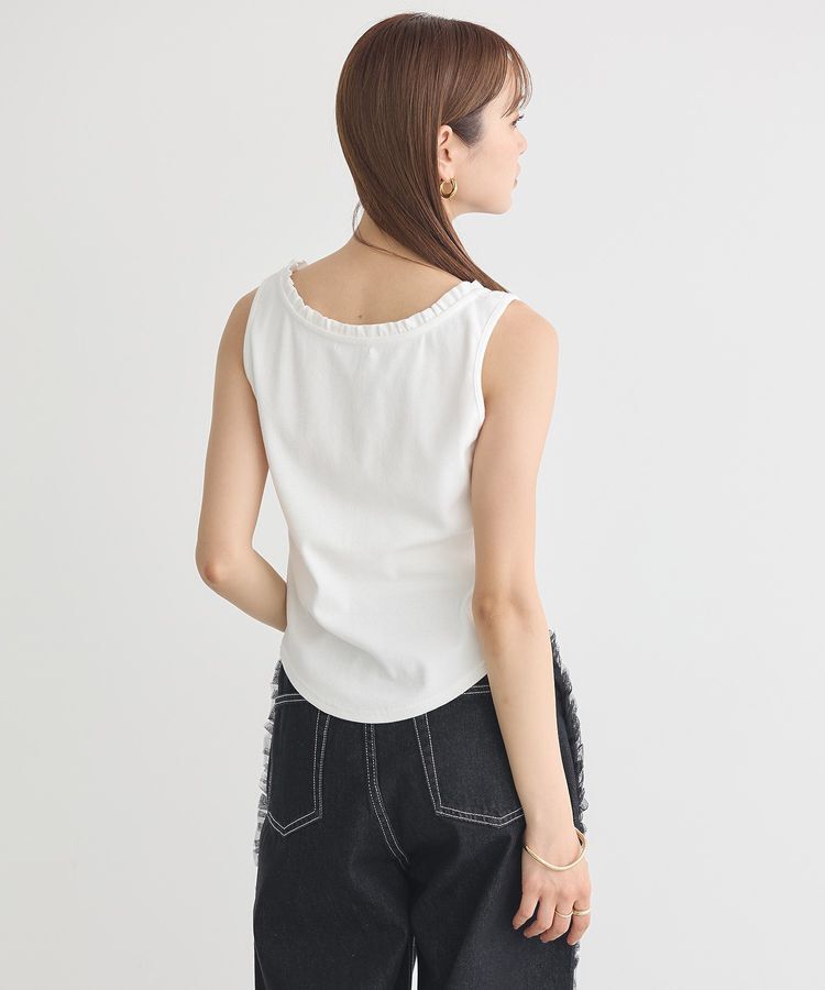 earth music&ecology「フリルロゴノースリーブプルオーバー」|キャミソール|