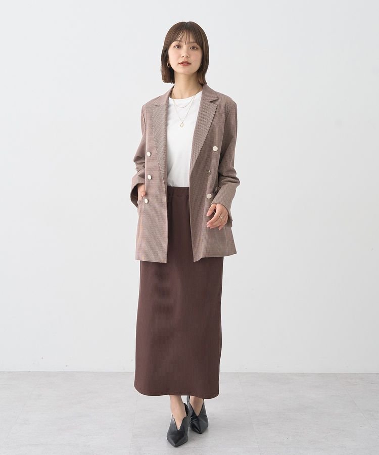 earth music&ecology「カットリブナロースカート」|タイト|