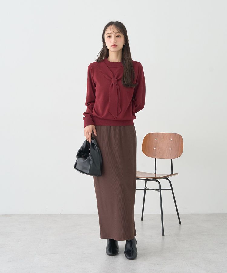 earth music&ecology「カットリブナロースカート」|タイト|