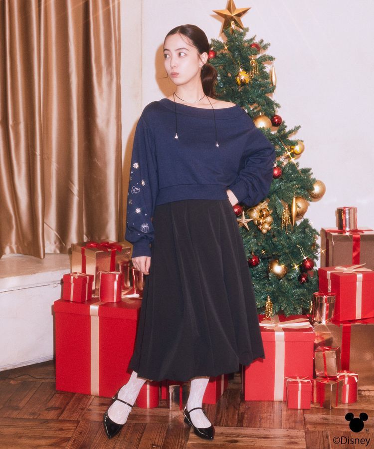 earth music&ecology「Disney/キラキラモチーフ刺繍オフショルスウェット」|スウェット・ジャージ|