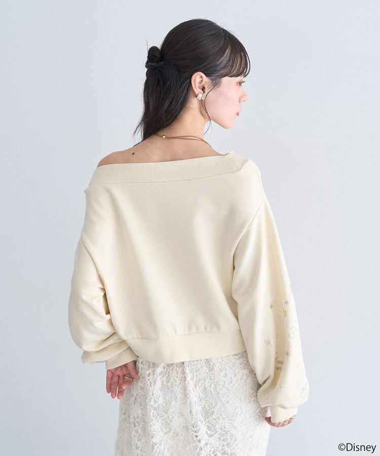 earth music&ecology「Disney/キラキラモチーフ刺繍オフショルスウェット」|スウェット・ジャージ|