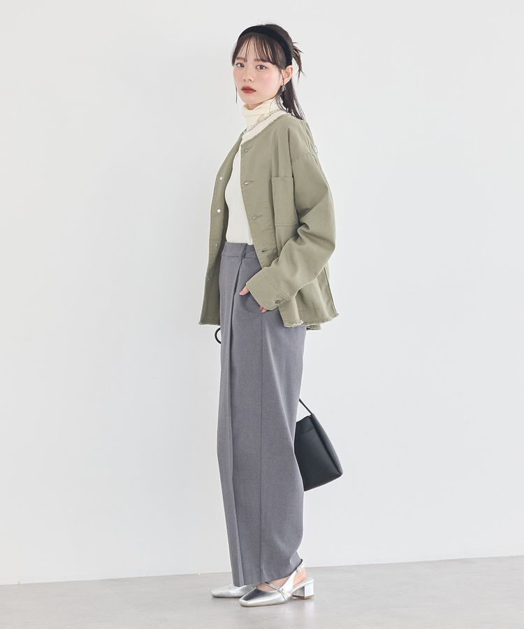 earth music&ecology「ノーカラーカバーオール」|テーラードジャケット|