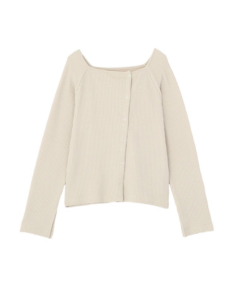 earth music&ecology「アシメ釦ツイストテレコカットソー」|Tシャツ・カットソー|Beige