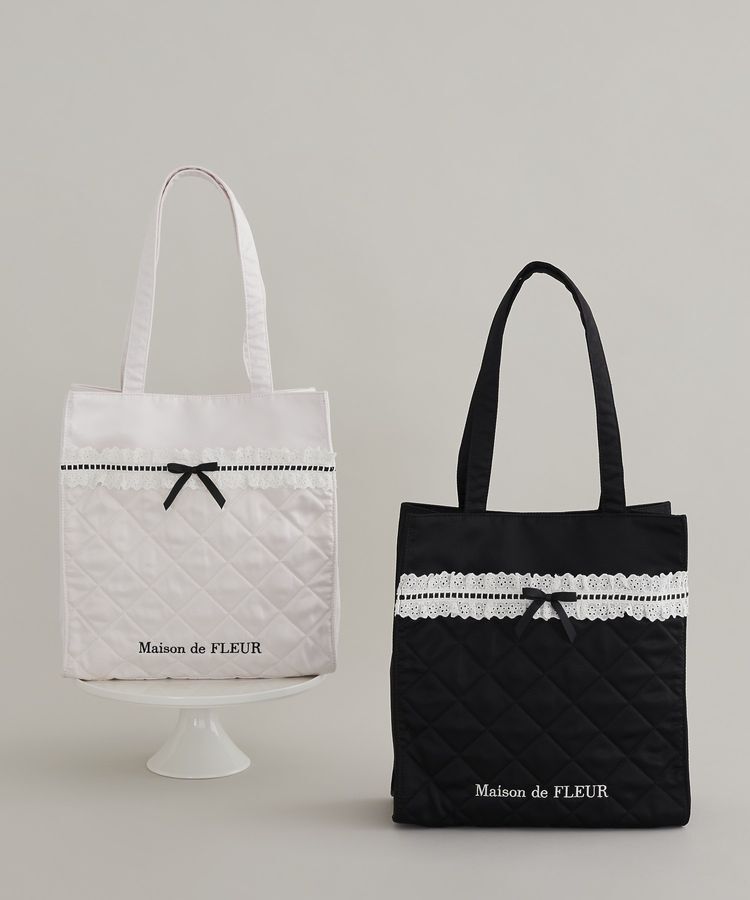 Maison de FLEUR「コットンフリルスクエアトート」|トートバッグ|