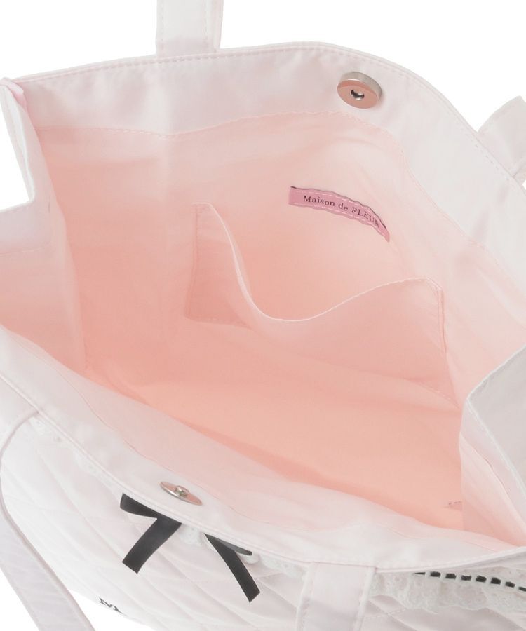 Maison de FLEUR「コットンフリルスクエアトート」|トートバッグ|