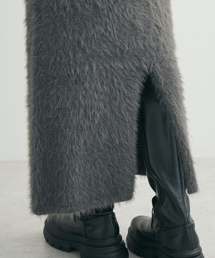 Green Parks「・Petit Fleur シャギーニットスカート」|タイト|