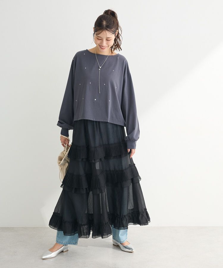 Green Parks「・ELENCARE DUE プリーツフリルシアースカート」|フレア|