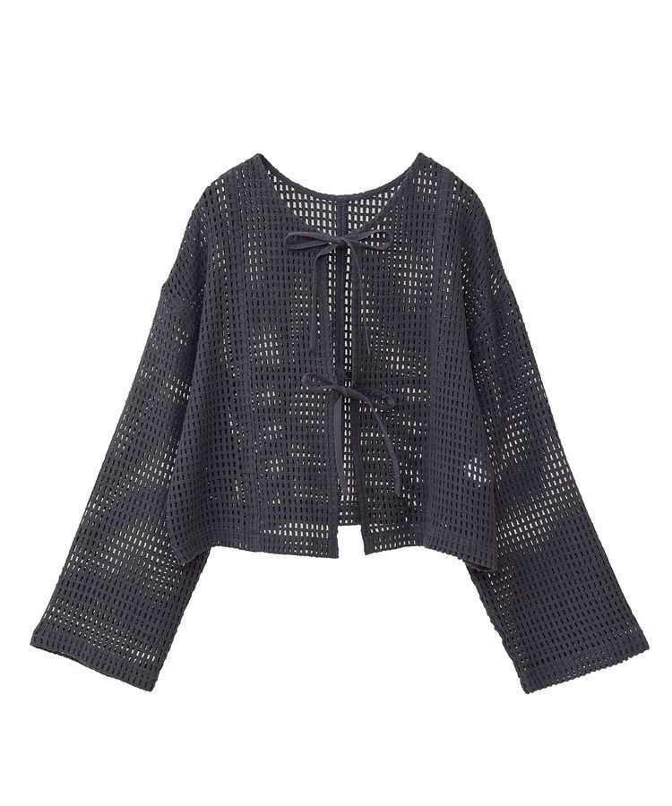 Green Parks「インド綿 前後2way メッシュショート丈カーディガン」|カーディガン|