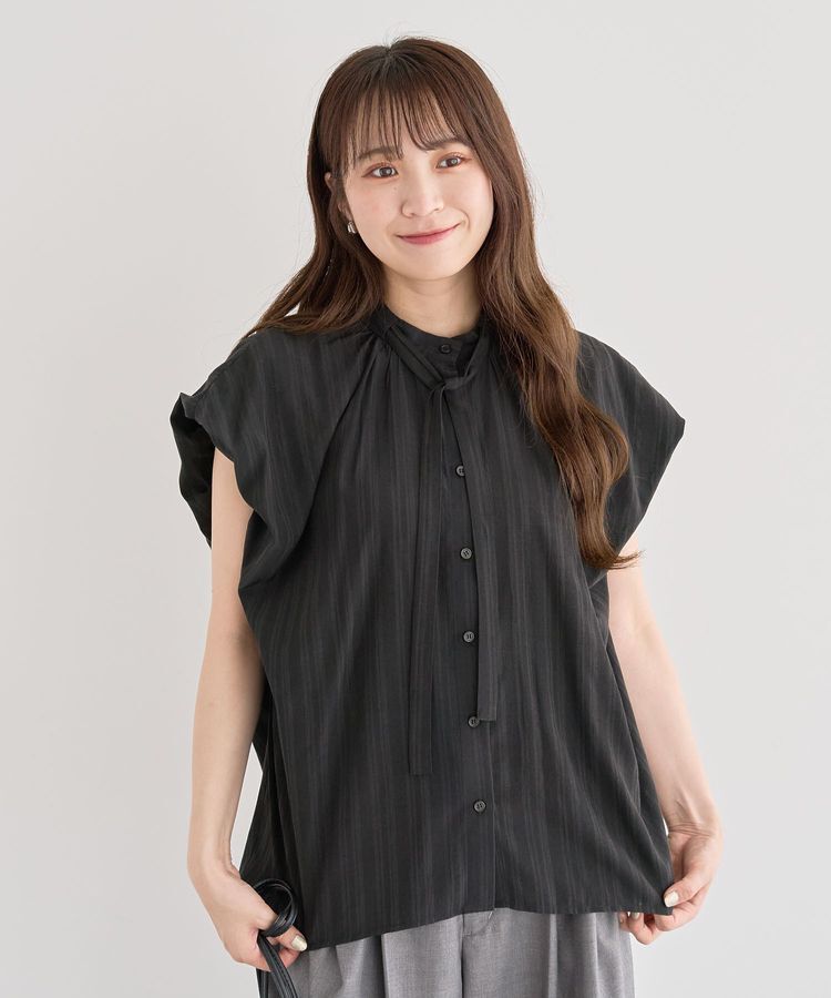Green Parks「・ELENCARE DUE ボウタイフレンチブラウス」|シャツ・ブラウス|Black