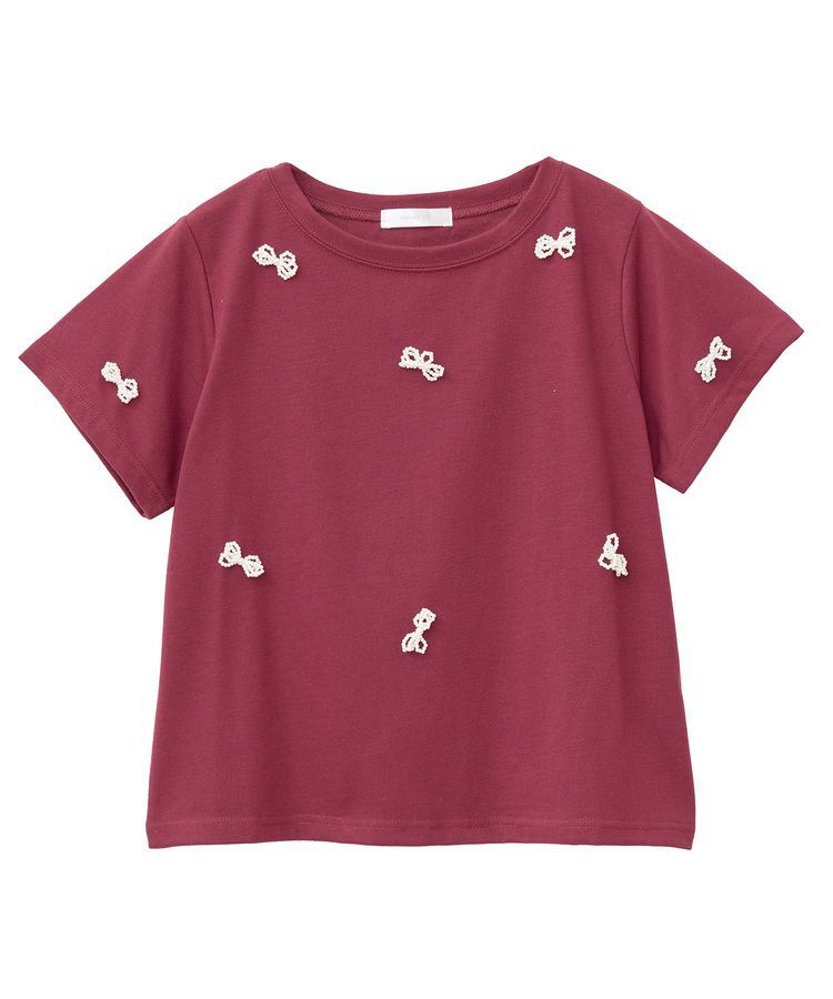 Green Parks「・swing by パールリボンモチーフTEE」|Tシャツ・カットソー|