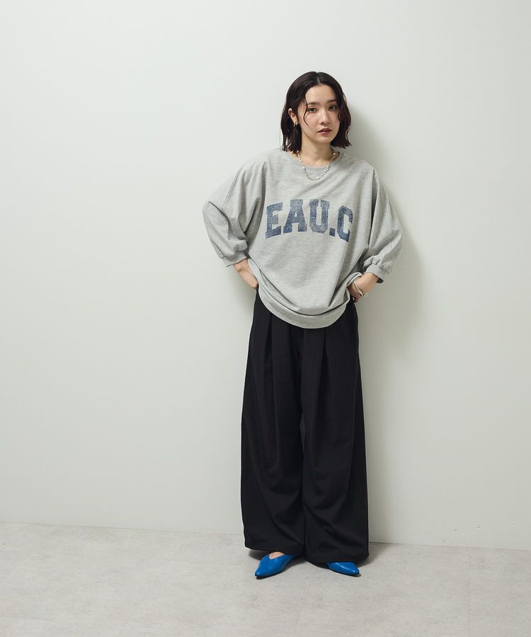 Green Parks「7分袖ミニ裏毛ドルマンロゴプルオーバー」|Tシャツ・カットソー|