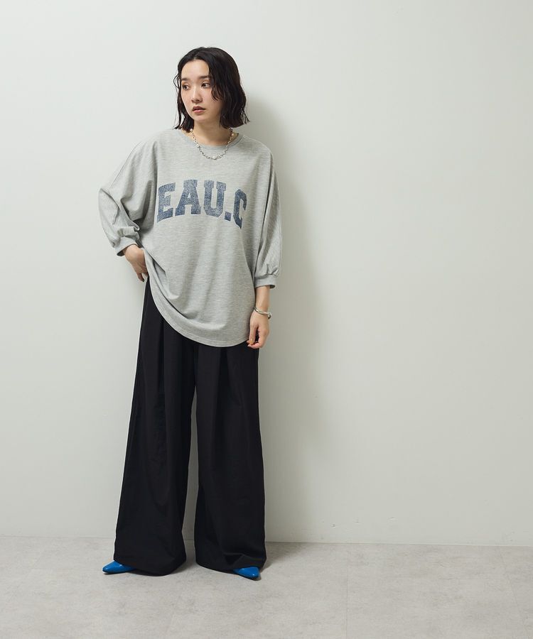 Green Parks「7分袖ミニ裏毛ドルマンロゴプルオーバー」|Tシャツ・カットソー|