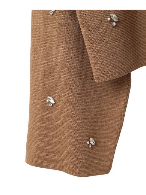 YECCA VECCA「ビジューZIPニットジャケット」|カーディガン|