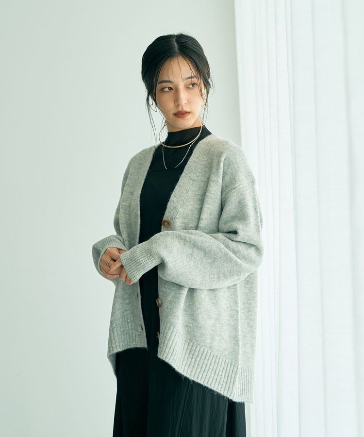 YECCA VECCA「ミドル丈Vネックカーディガン」|カーディガン|