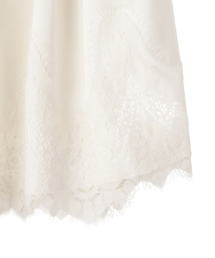 GARAGE OF GOOD CLOTHING「マットサテン裾レース付ショート丈スカート」|フレア|