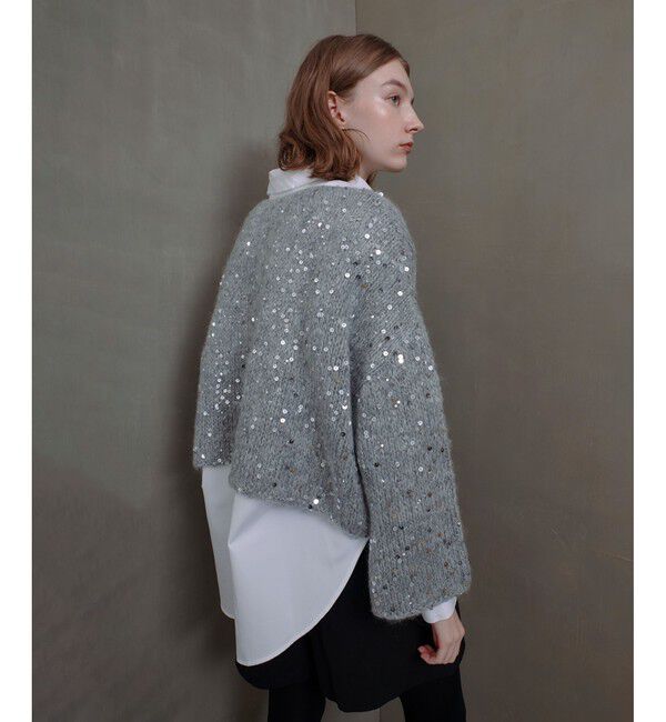 allureville「スパンコールモヘヤプルオーバー」|ニット・セーター|