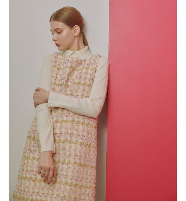 LOULOU WILLOUGHBY「【LOULOU WILLOUGHBY】LINTONツイードジャンパーワンピース」|ワンピース|