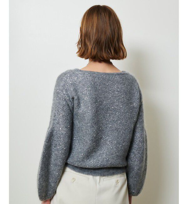 allureville「モヘヤ混スパンコールプルオーバー」|ニット・セーター|