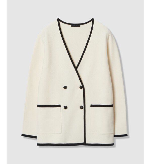 allureville「ガーターノーカラーニットジャケット」|カーディガン|