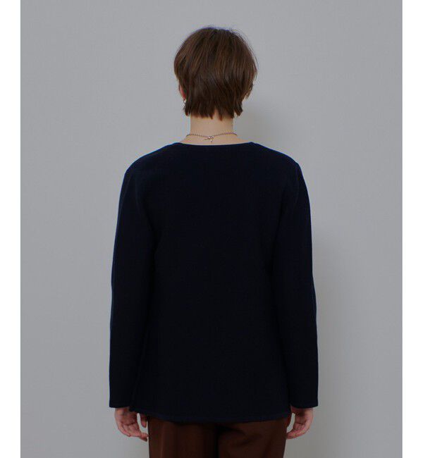 allureville「ガーターノーカラーニットジャケット」|カーディガン|