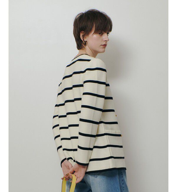 allureville「ガーターノーカラーニットジャケット」|カーディガン|