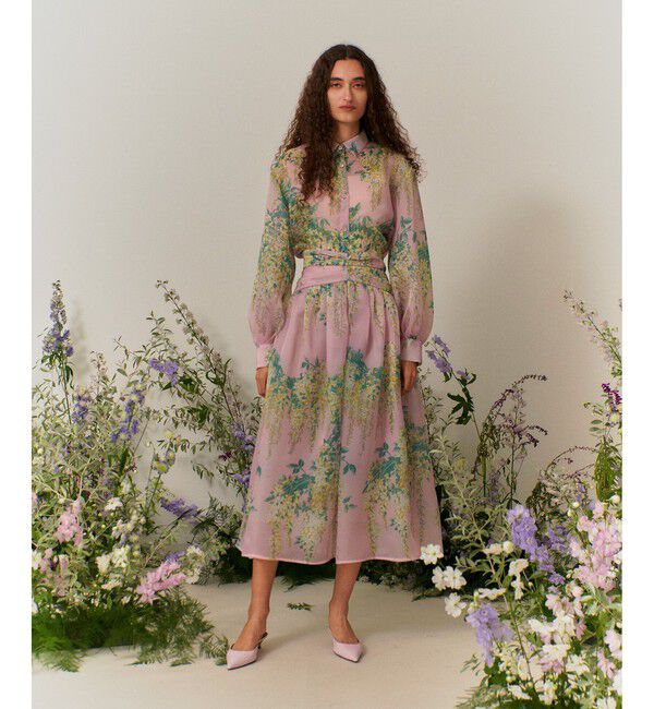 LOULOU WILLOUGHBY「【LOULOU WILLOUGHBY】RATTIオーガンフラワースカート」|スカート|ピンク