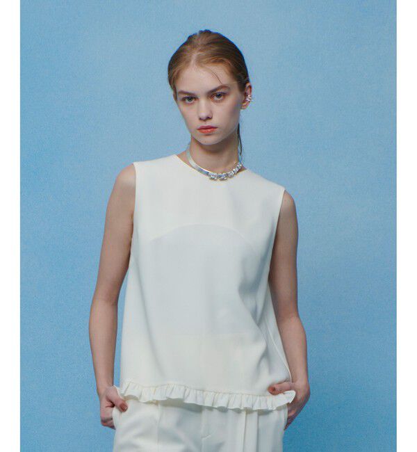 LOULOU WILLOUGHBY「【LOULOU WILLOUGHBY】パールネックレス付きフリルブラウス」|シャツ・ブラウス|