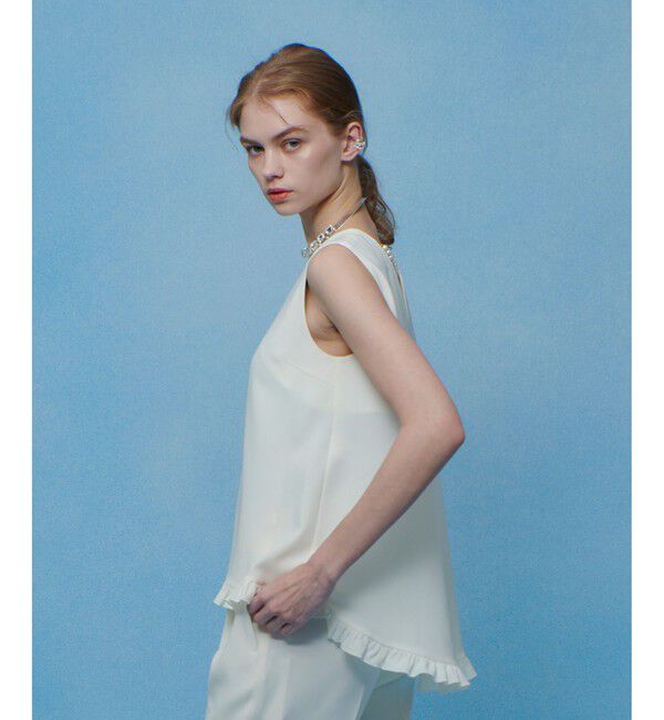 LOULOU WILLOUGHBY「【LOULOU WILLOUGHBY】パールネックレス付きフリルブラウス」|シャツ・ブラウス|