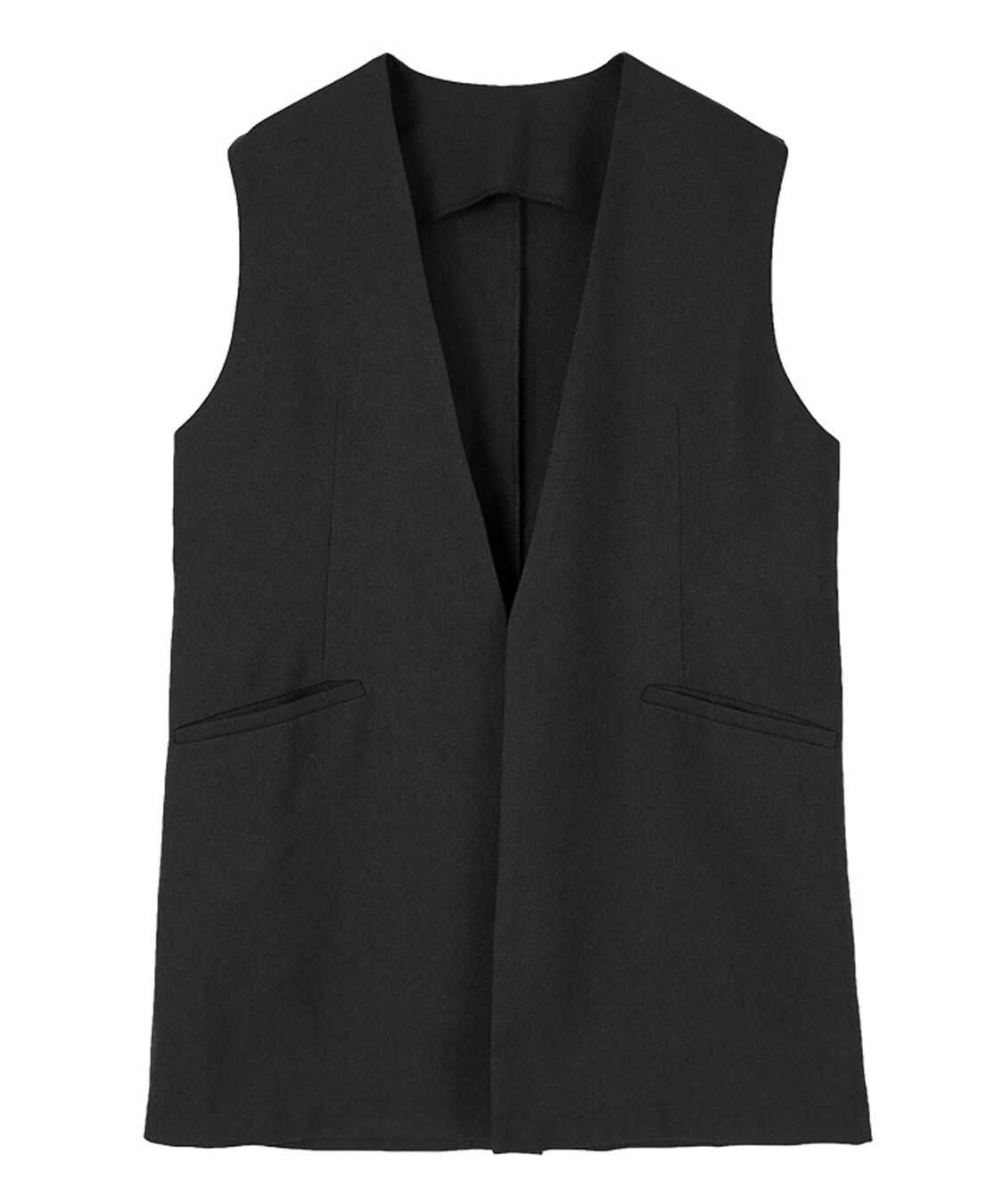 ur's「リネンライクVネックノーカラージレ」|ベスト・ジレ|