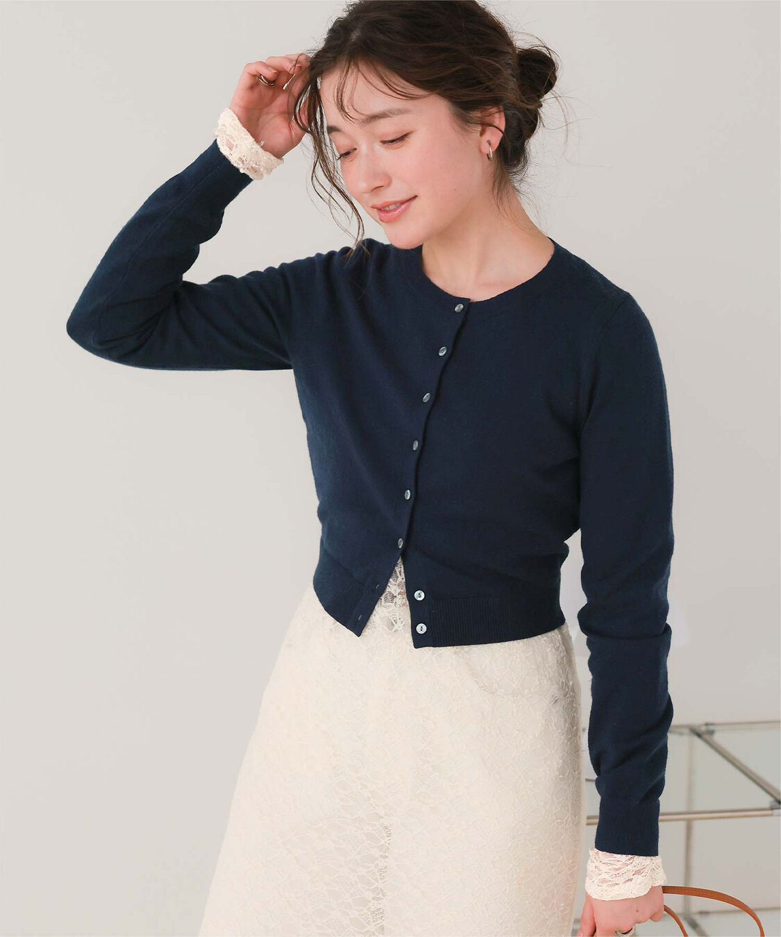 titivate「クルーネックニットカーディガン/トップス」|ニット・セーター|