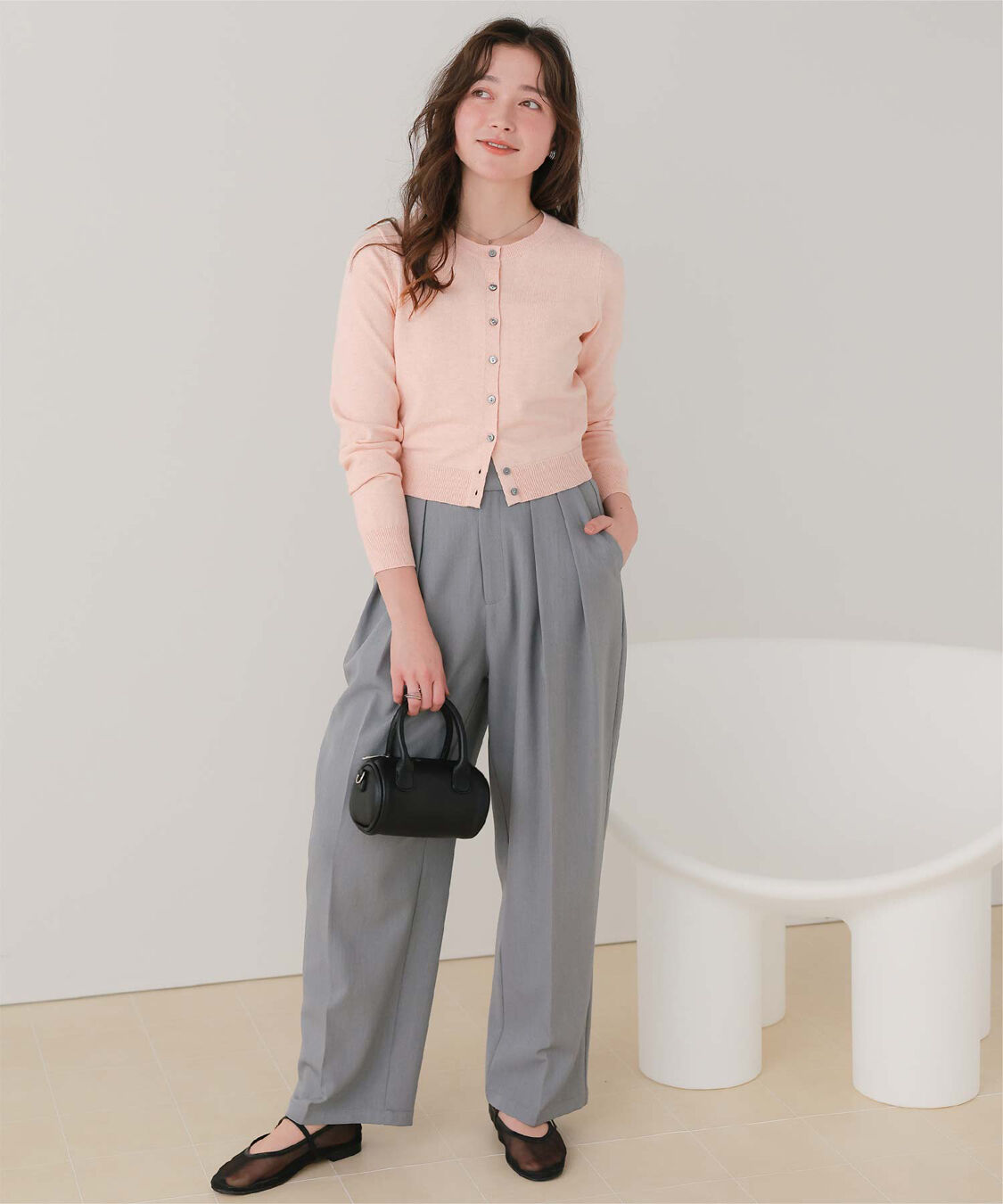 titivate「クルーネックニットカーディガン/トップス」|ニット・セーター|