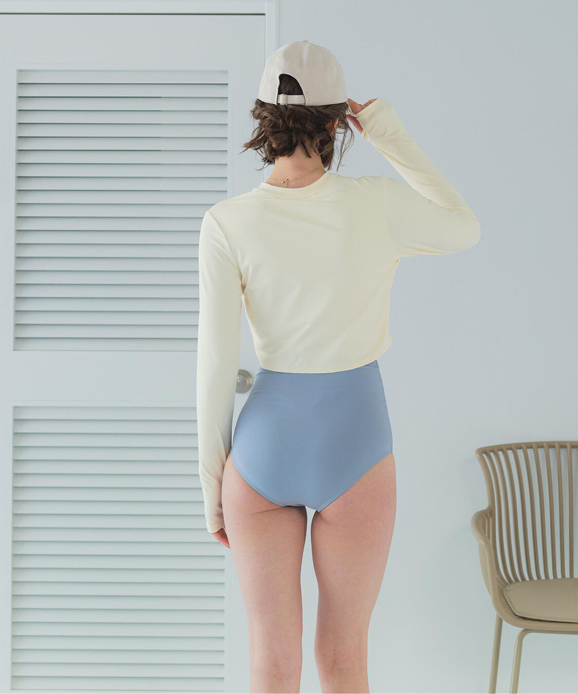 SEA DRESS「3点セット/ショートパンツ&times;カップ付長袖ビキニ/水着」|ビキニ|